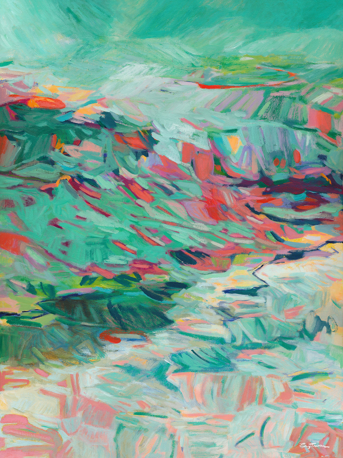 Print: Breathe In by Emy Thiran, inviting viewers into a quiet meditation on life's invisible rhythms