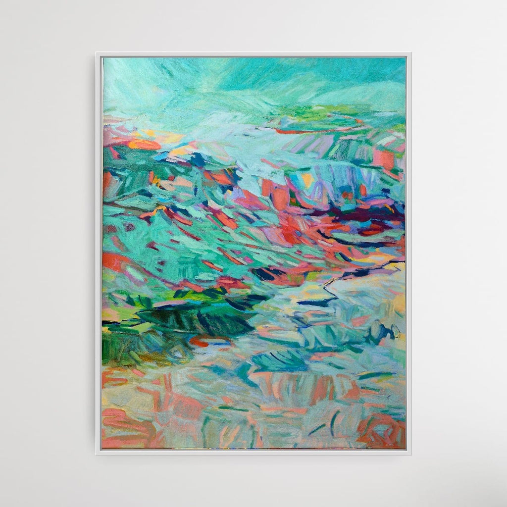 Original Artwork: Breathe In by Emy Thiran, acrylic on canvas, capturing the essence of sensation-how energy moves, swells, and recedes