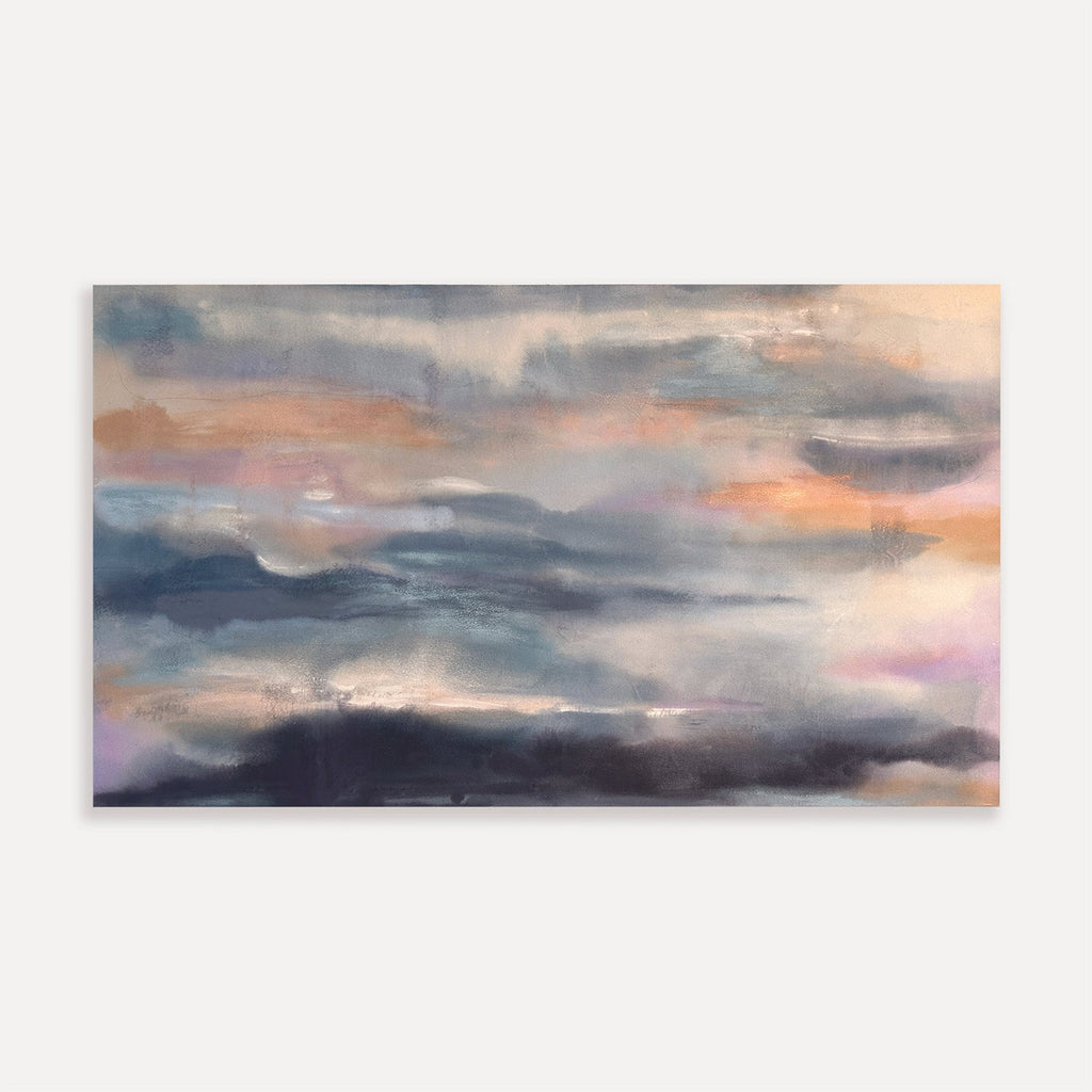 Original Artwork: Daydream No. 1 by Melanie Cheung, acrylic, graphite and oil pastel on cotton canvas, evoking the feeling of drifting into that in-between space where one is slipping into a dream, or about to fall asleep