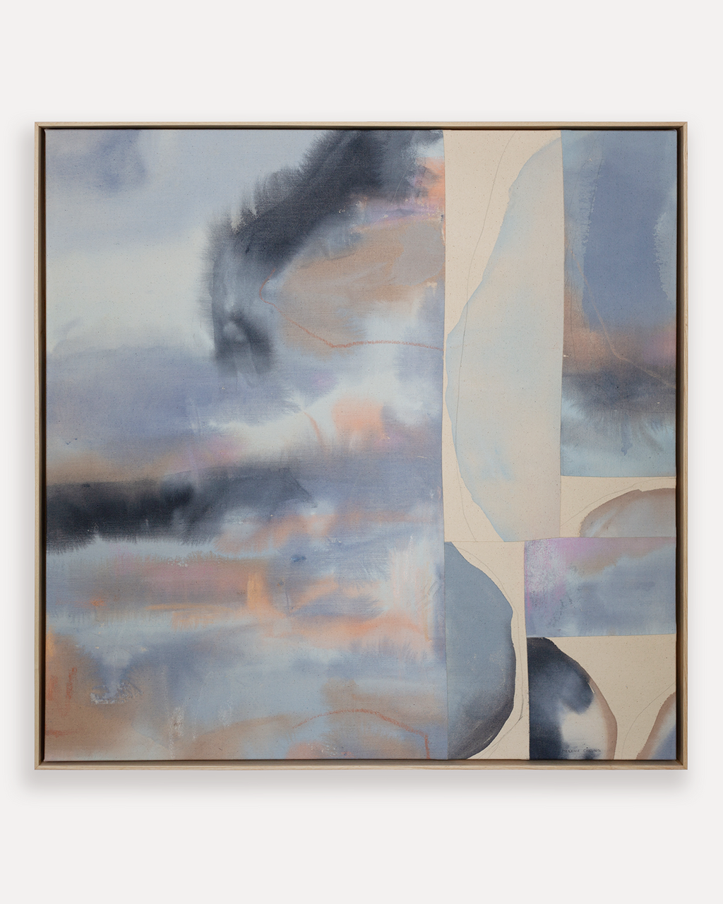 Original Artwork: Sleepwalking No. 1 by Melanie Cheung, acrylic, graphite and oil pastel on sewn cotton canvas, exploring the space between waking and dreaming, delving into the subconscious where memories, thoughts, and emotions resurface in dream form