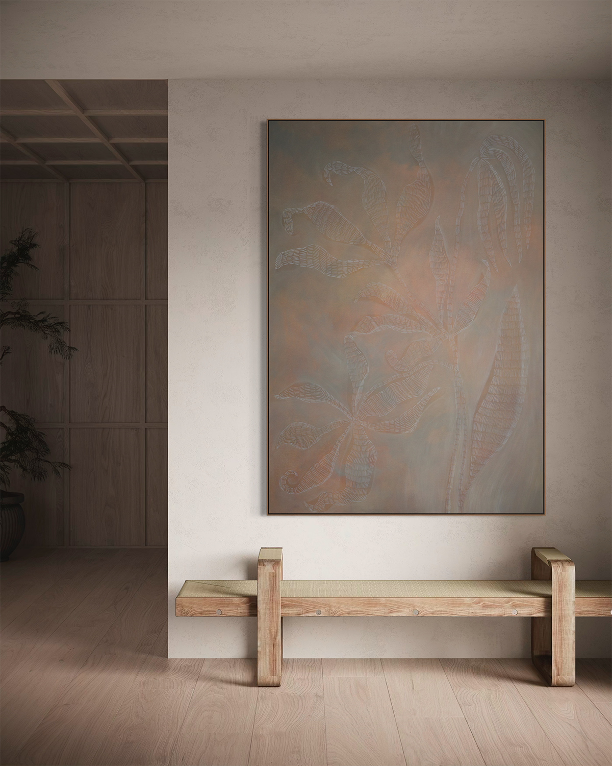 Artwork Meditations on Light 01 by artist Emily Loke explores luminosity as both atmosphere and inquiry: how much light can a form hold before it dissolves from view?