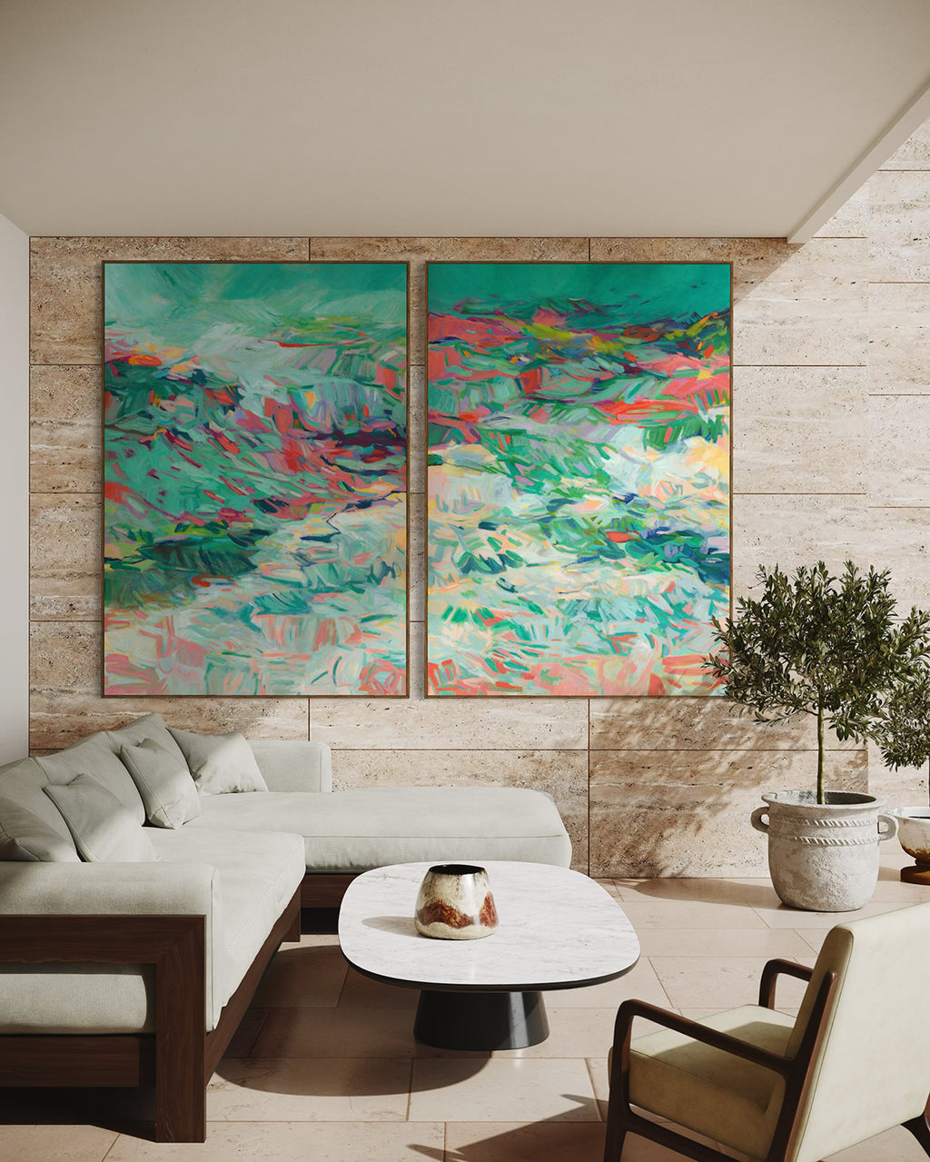 Diptych: Breathe In and Breathe Out by Emy Thiran, inviting viewers into a quiet meditation on life's invisible rhythms