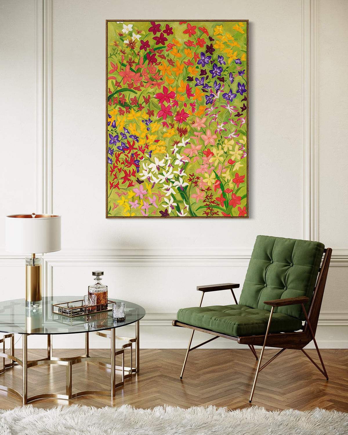 Orchids in the Wind I by Tia Avila, capturing the breathless movement of nature in a garden of orchids