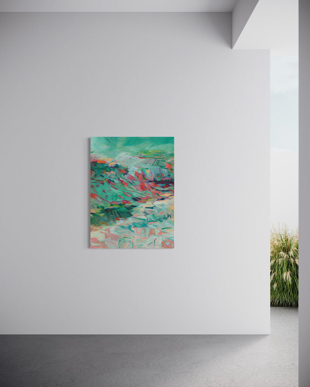 Original Artwork: Breathe In by Emy Thiran, acrylic on canvas, capturing the essence of sensation-how energy moves, swells, and recedes