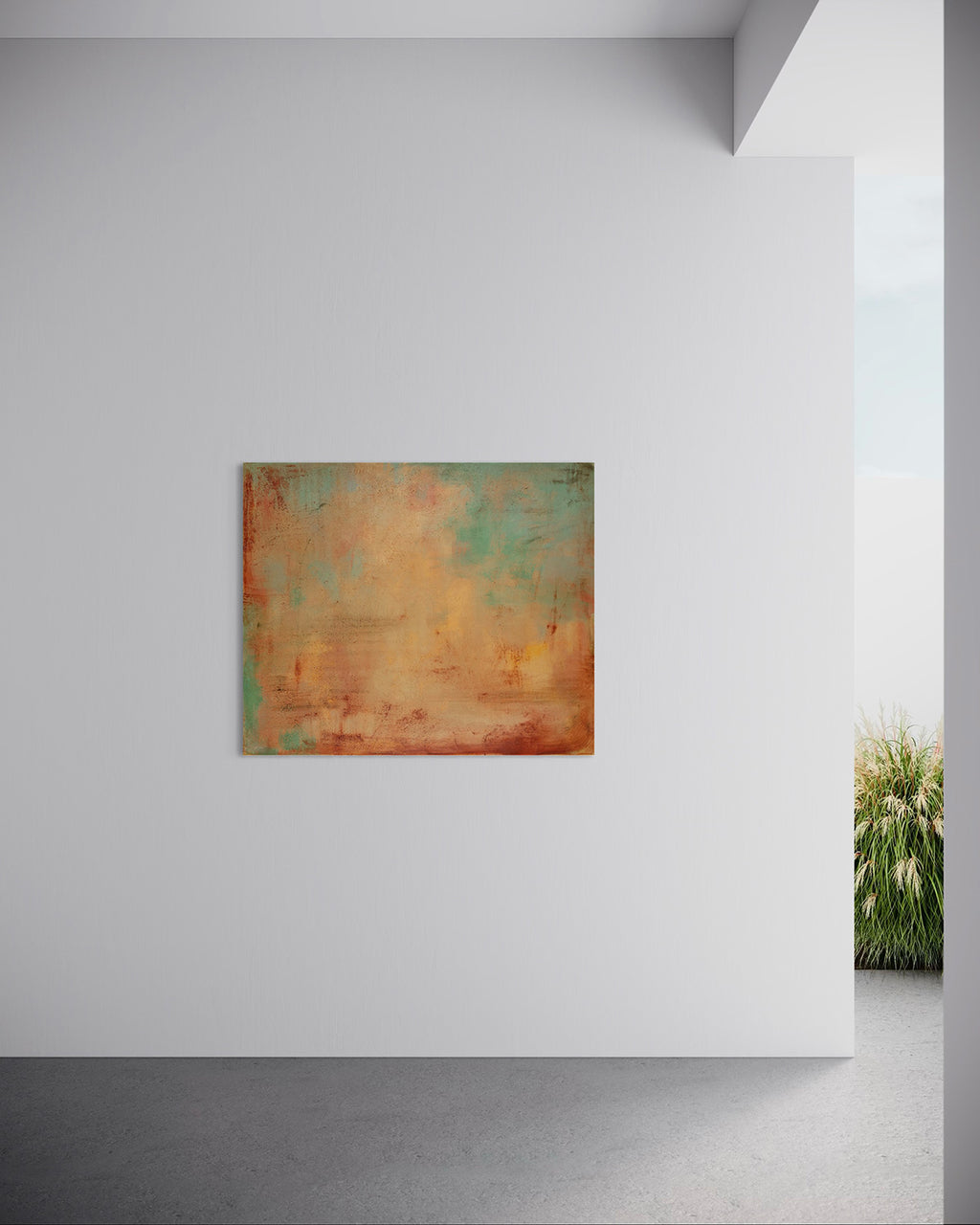 Original Artwork: Sahara by Ketkarn Damrongwattanapokin, oil on canvas, evoking an emotional landscape of distance and vast openness