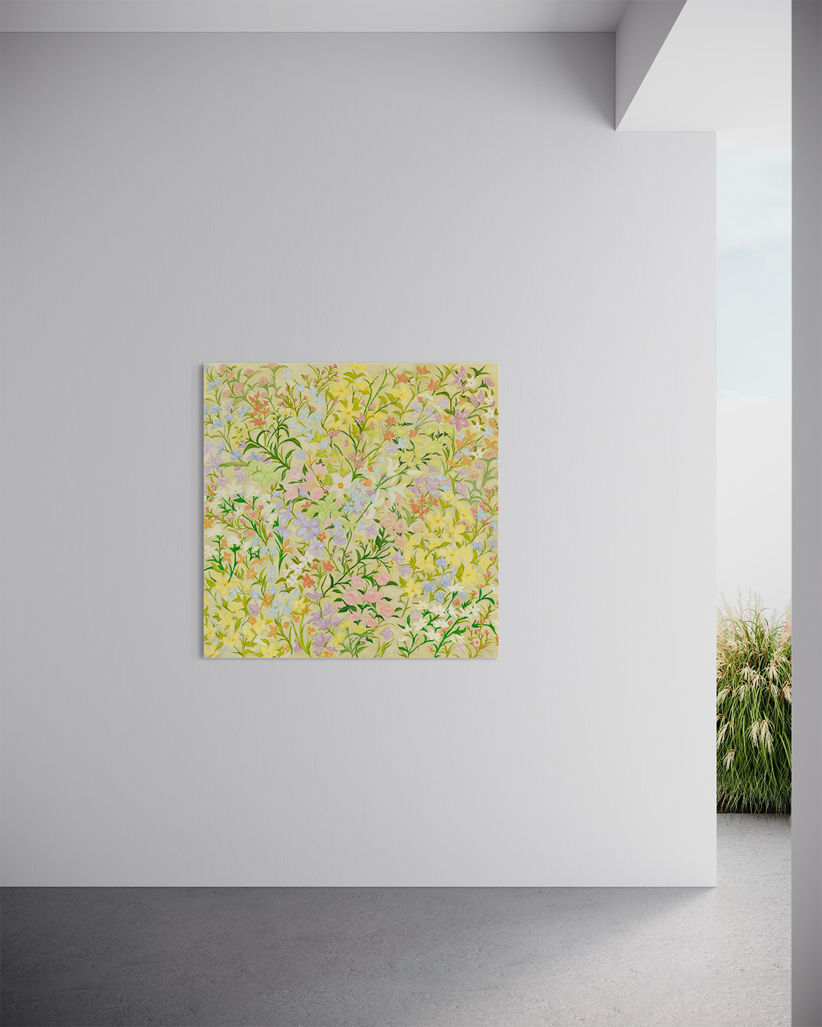 A Gathering of Wildflowers original artwork, oil on canvas, by Tia Avila, a love letter to why we surround ourselves with flowers.