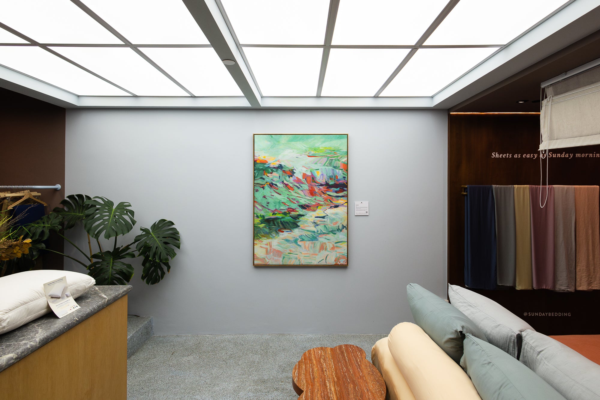 Hero Image featuring Breathe In by Emy Thiran, inviting viewers into a quiet meditation on life's invisible rhythms, showcased at Sunday Bedding, Katong I12, Singapore