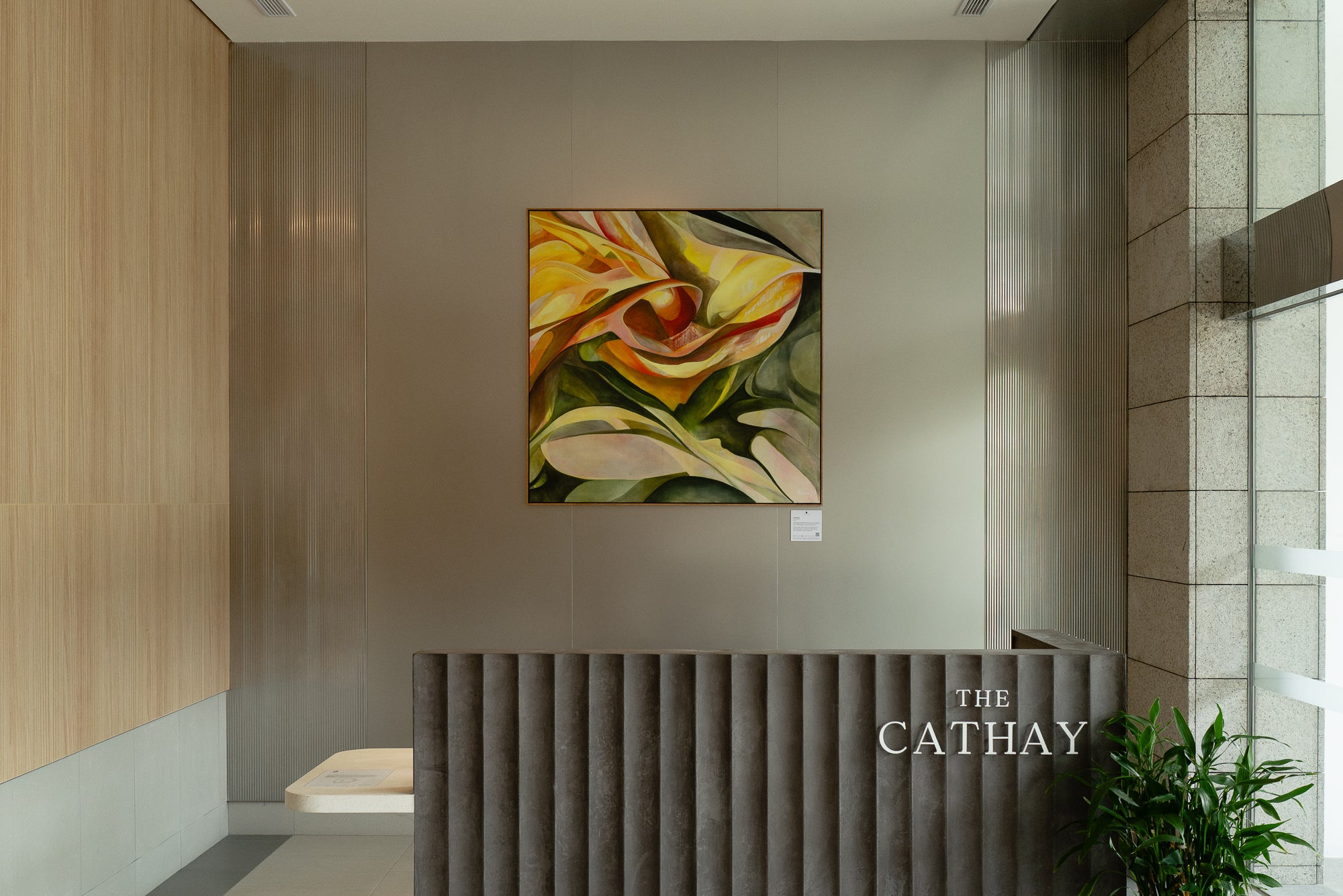 Hero Image featuring Unfolding by Mya Naidoo, evoking a fleeting moment: abstracted, intimate, and quietly alive, showcased at The Cathay Residences, Singapore