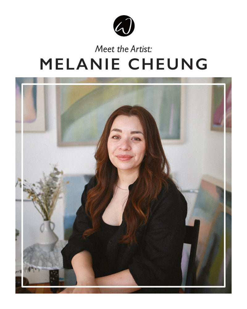 Meet the artist: Melanie Cheung is a contemporary abstract artist based in Canada. Her work explores the quiet, unspoken aspects of existence through fluid layers of paint and mixed media.