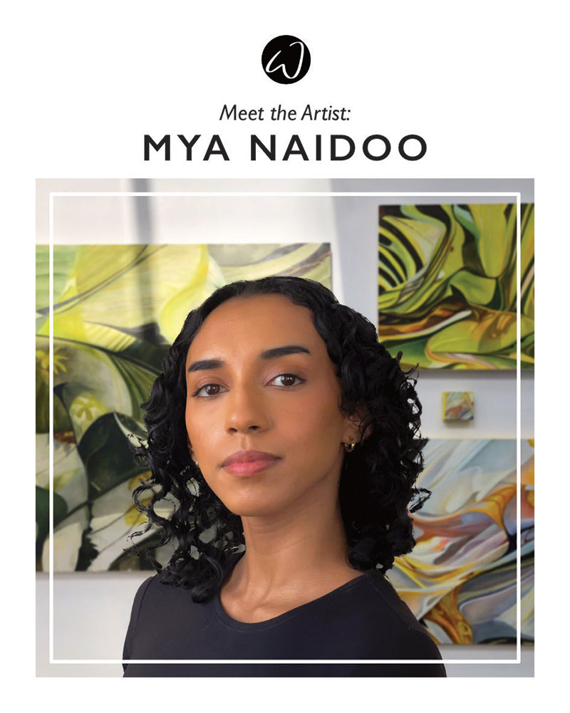 Meet the artist: Mya Naidoo is a Toronto-based artist whose work explores memory and personal experience through abstracted environments shaped by her relationship with the sun in nature.