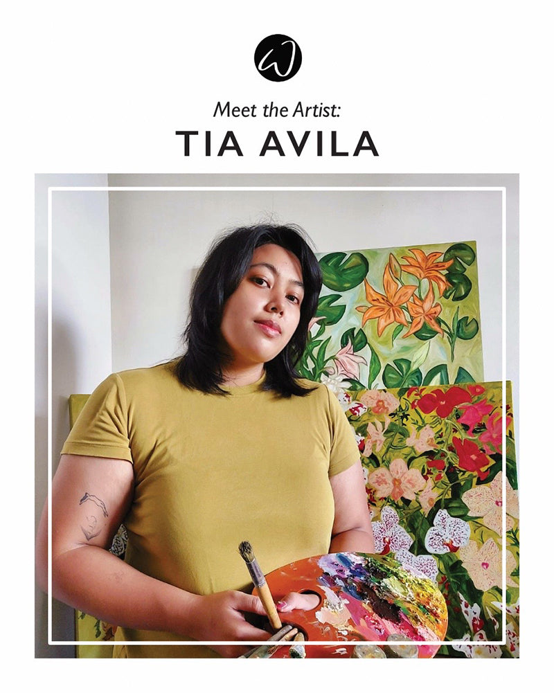 Meet the artist: Tia Avila is a Filipino painter and installation artist whose work explores the delicate balance between nature’s beauty and its inevitable cycles of growth and decay.